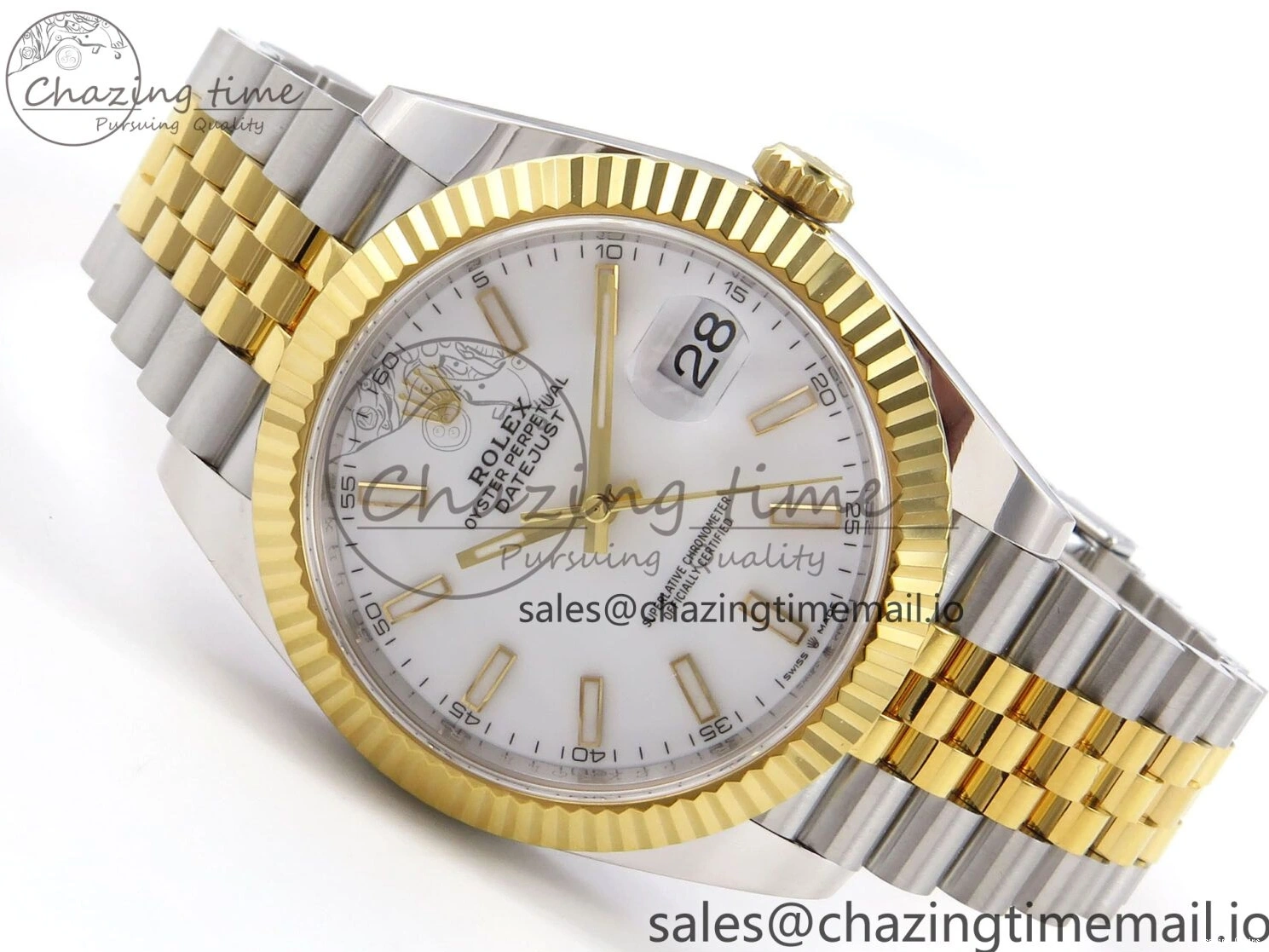0420 DateJust 41 SS YG ARF 1:1 Best Edition 904L Steel White Stick Dial on Jubilee Bracelet SH3235 (Gain Weight) Seasonal 1223